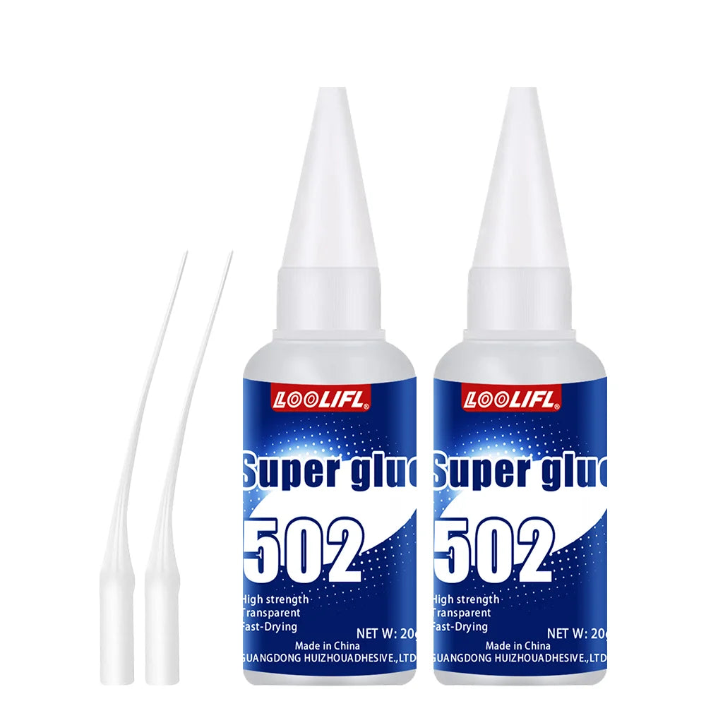 Loolifl 502 Ceramic Plastic Glass Metal Model, All Purpose Superglue for Crafts and Repairs,Clear Instant Cyanoacrylate Adhesive