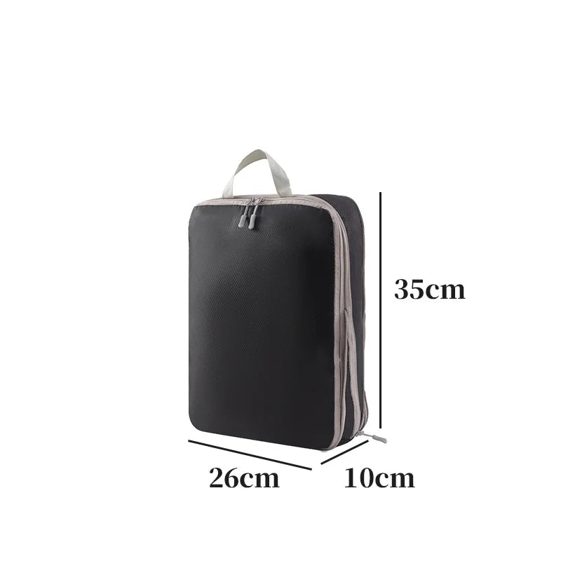 4-Piece Set Travel Clothing Storage Bags Compression Bags Expandable Travel Organizer for Clothing Toiletries Suitcase Organize