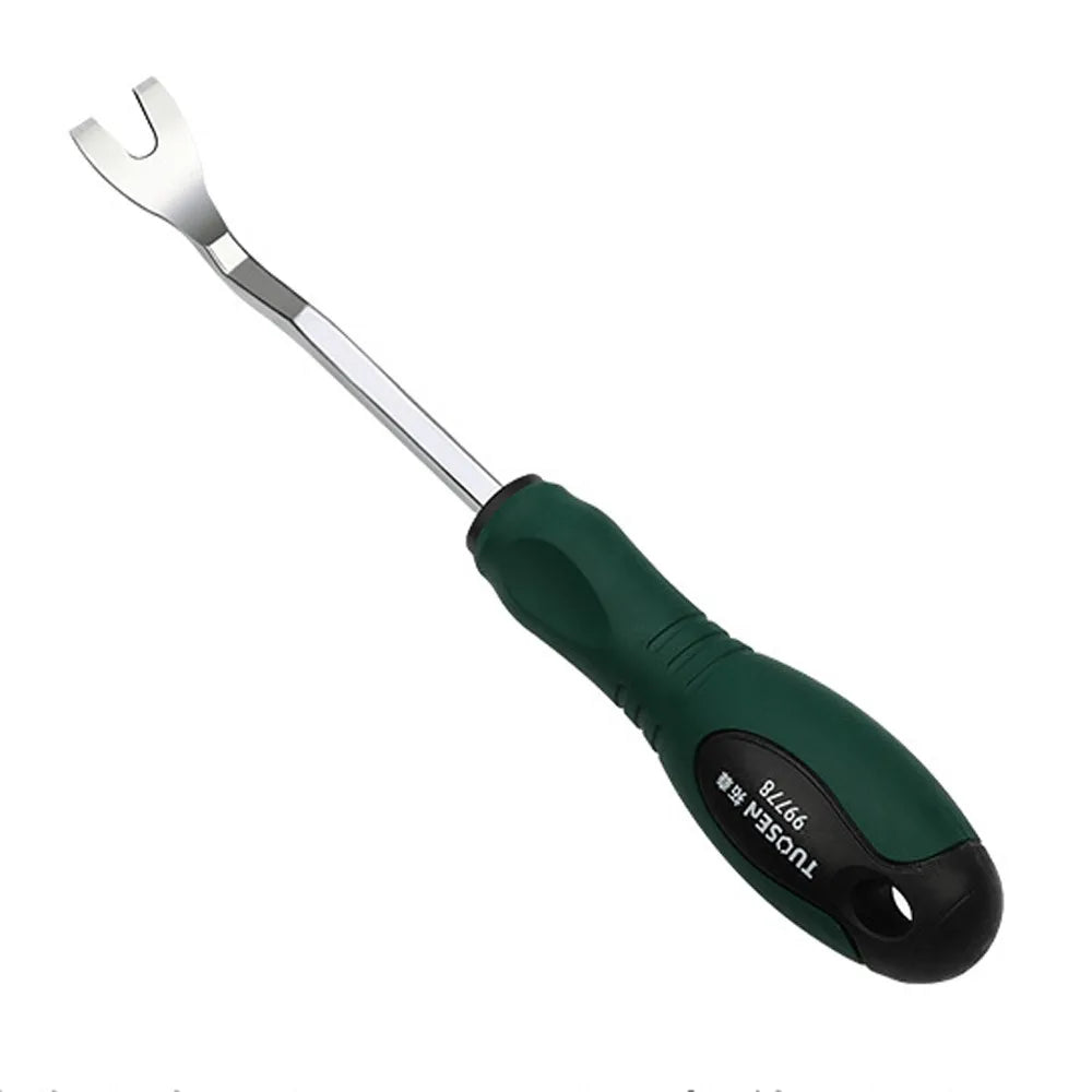 Multi-purpose Pry Bar Rubber-coated Handle Anti Slip Nail Removal Tool Durable Door Panel Buckle Extractor