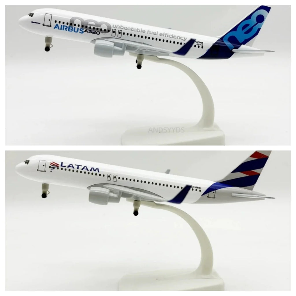 2pc 20cm Metal Model Airplanes A320 330 350 380 Aviation Diecast 1/300 Scale Aircraft For Adults Fun Souvenir With Wheels & Base