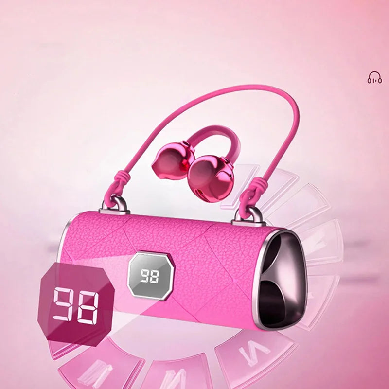 X22 Clip-On Wireless Bluetooth Headphones with Diamond Butterfly Ear Clips Noise-Canceling Headphones Type-C Charging For Gift