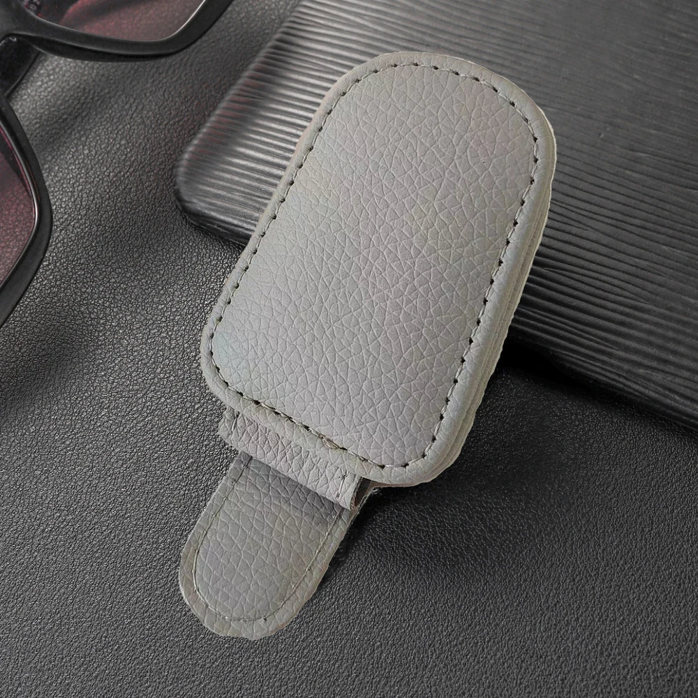 Car Sunglass Holder for Car Visor Sunglasses Clip Magnetic Leather Glasses Eyeglass Holder Truck Car Accessories for Women Men