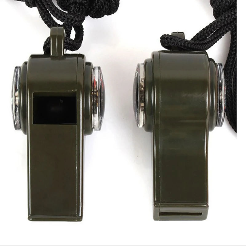 ABS Emergency Outdoor Whistle Plastic Multifunctional 3-in-1 Whistle Survival Whistle Compass Thermometer Whistle Referee