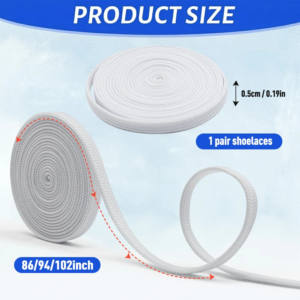 UICE Figure Skating Shoe Laces Width 0.5cm Figure Skate Laces 86/94/102in Dual Layer Braid Skates Laces Ice Skating Accessorie