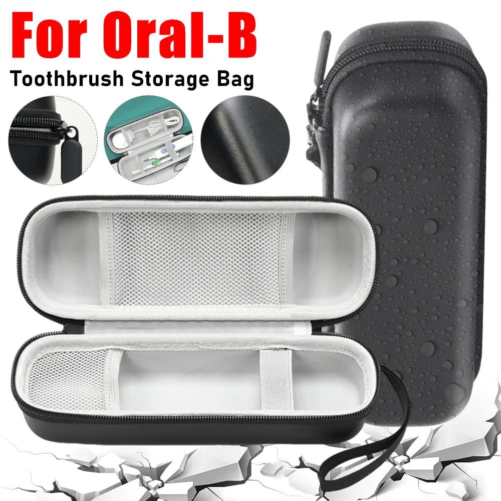 Toothbrush Travel Case PU Waterproof Portable Hard Protective Storage Bag Shockproof for Oral-B/ Electric Toothbrush