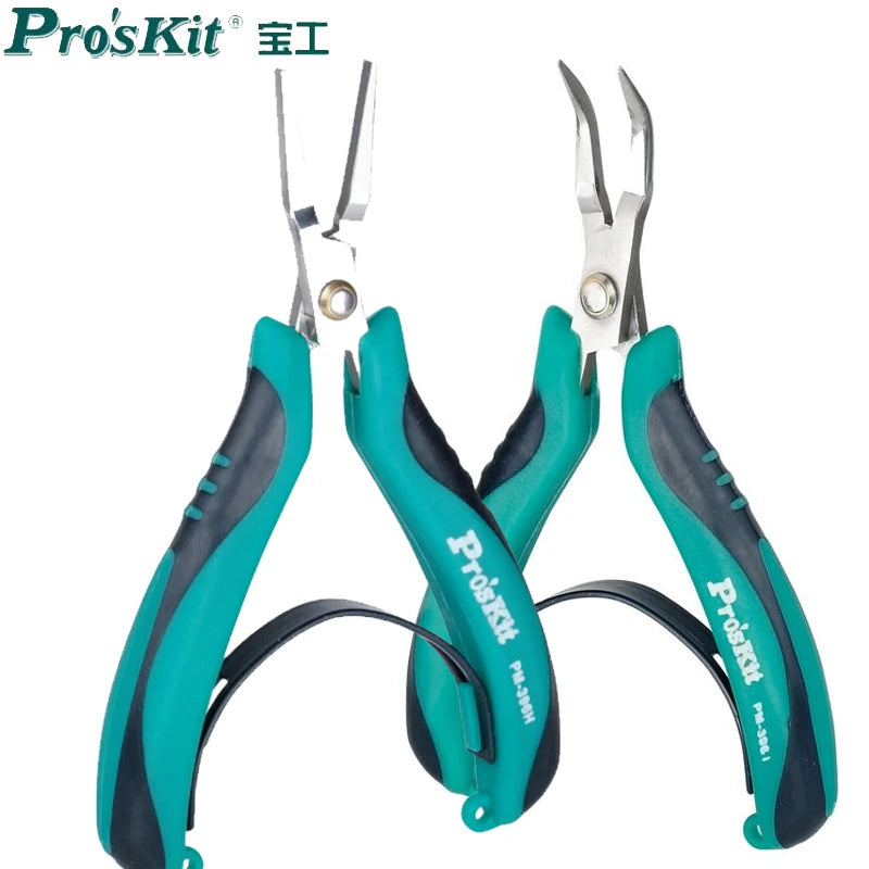 Pro'sKit PM-396H/I Flat Nose Plier Stainless Steel Flat Pliers Mini Anodontia Vise Pointed Nose Plier For Electronic Repair