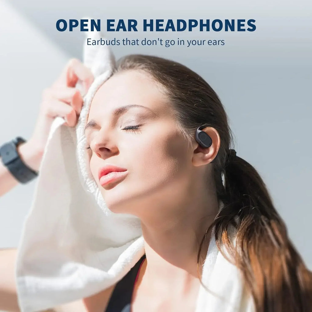 UYUXIO Open Ear Headphones Bluetooth 6.0 Wireless Sports Earbuds with Digital Display 40 Hours Playtime Ear buds for Traveling