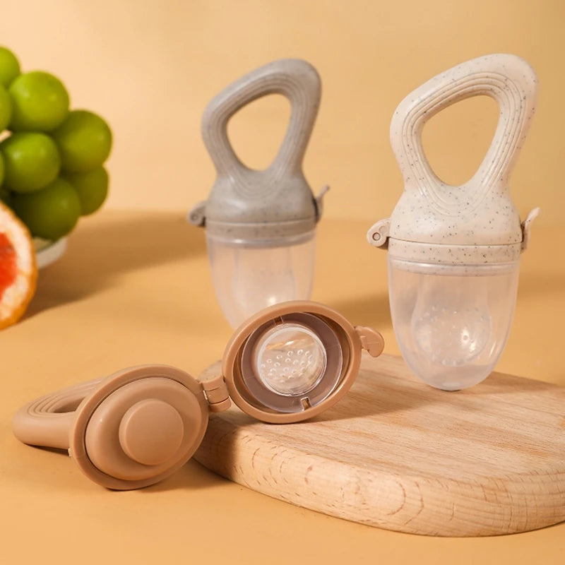Silicone Baby Fruit Feeder Mini Freezer Tray Fresh Food Chew Bag for Infant Self Feeding Milk Popsicle Molds for Teething Relief