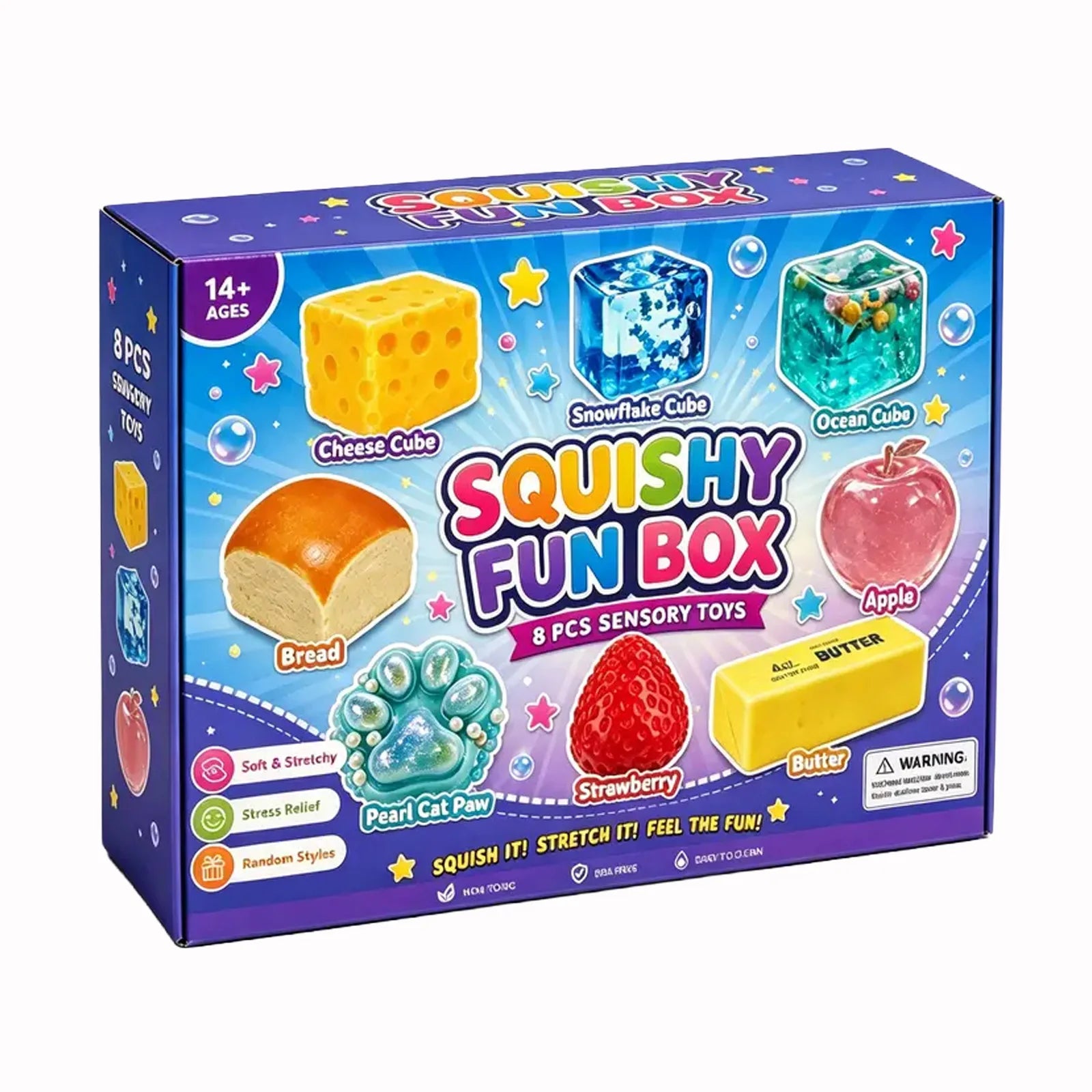 Random Color 8pcs/Box TPR Maltose-Filled Squishy Toy, Slow Rising Stress Relief Sensory Fidget Decompression Blind Box Gift