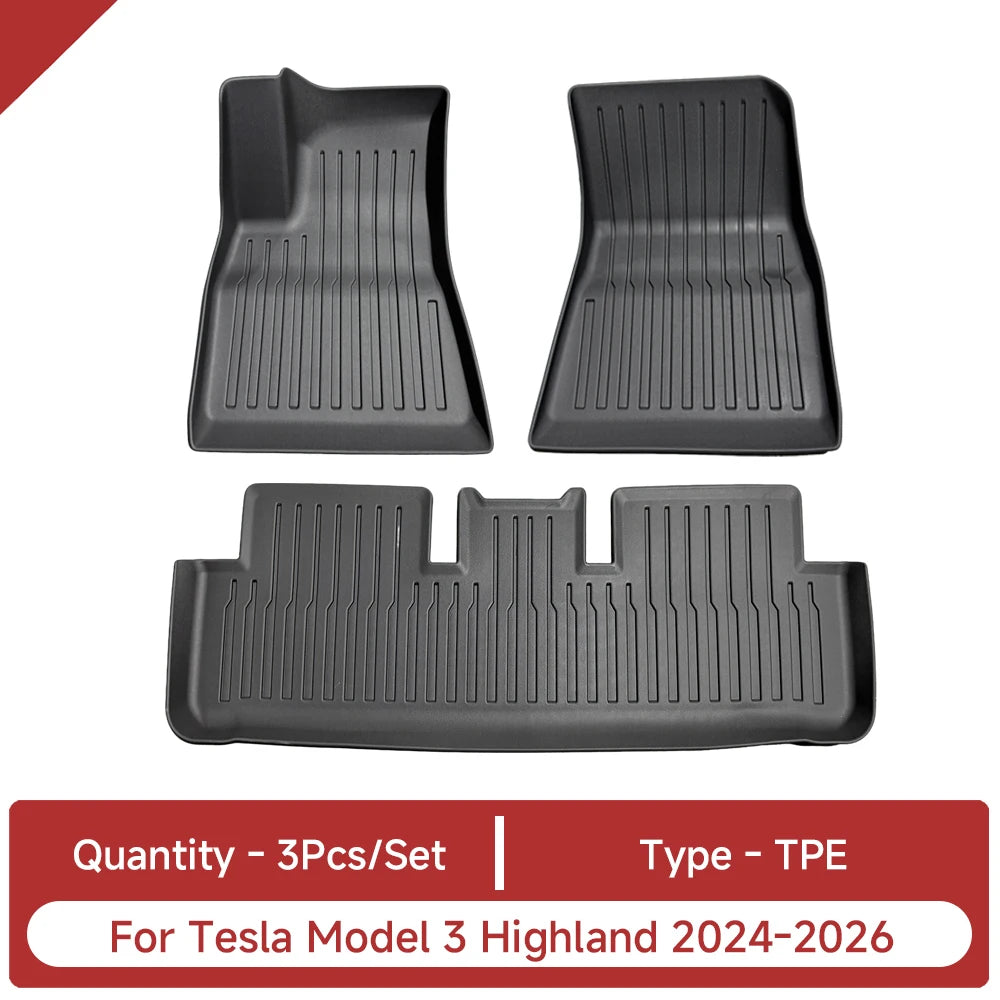 For Tesla Model 3 Highland Accessories TPE Floor Mat Cargo Liner Waterproof Trunk Mat for Tesla Model 3 Highland 2024-2026