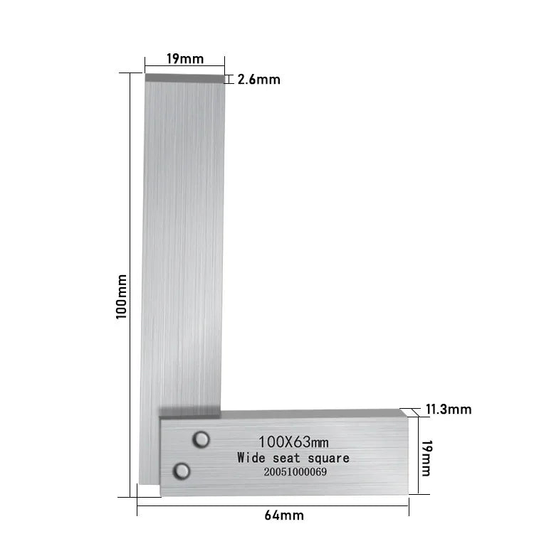 High-Precision L-Shaped Carbon Steel Angle Ruler 90° Right Angle Measuring Tool for Woodworking And Machining