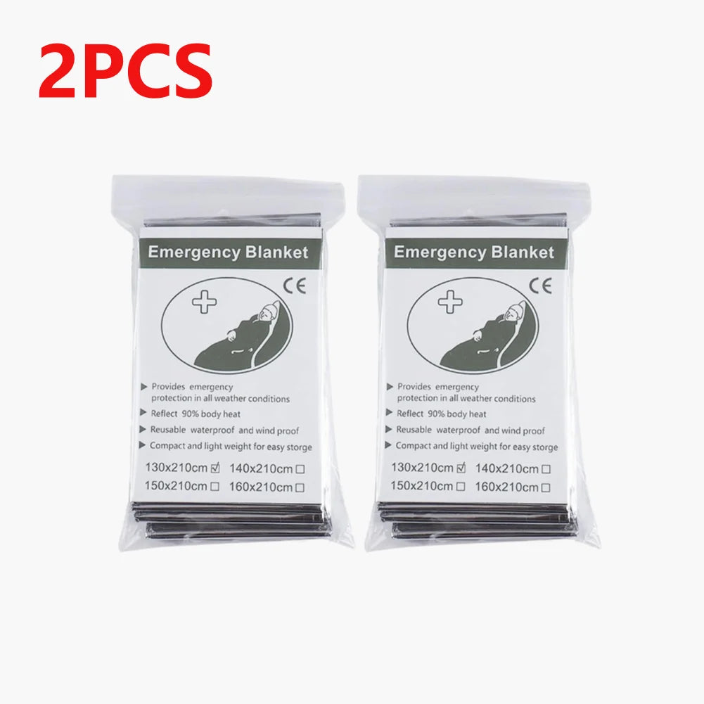 130x210cm Foil Mylar Thermal Blanket Keeps You Warm Emergency Thermal Blanket Retain Body Heat Silver Foil Blanket for First Aid