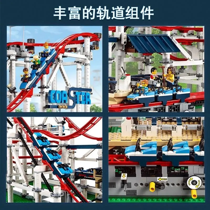 Creative Series Large Ornament Roller Coaster Assembly Toy, Adult and Children Building Blocks Birthday Gift,
