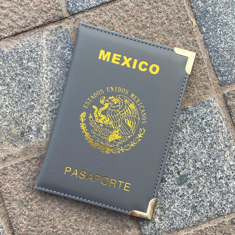 Mexico Passport Cover Metal Edges and Corners Passport Holder Travel Wallet Women Fashion Covers for Passports