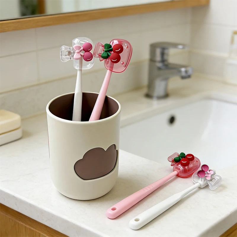 2PC Travel Toothbrush Head Covers Toothbrush Protector Cap Brush Pod Case Protective Portable Plastic Clip For Household Travel