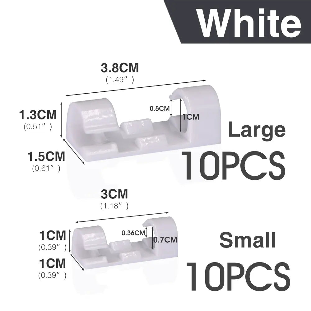16/20PCS Self-adhesive Cable Clamping Organizer Drop Wire Holder for Home Desk Line Manager Fixed Clip Net Cable Collator Winder