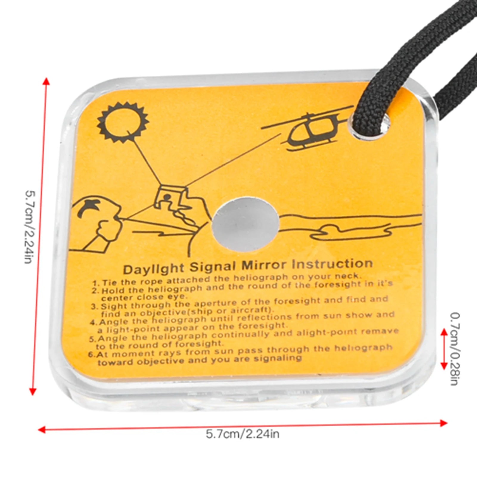 Outdoor Survival Reflector Mirror Outdoor Survival Acrylic Reflector Signal Mirror Safety with Lanyard whistle Signal Mirror