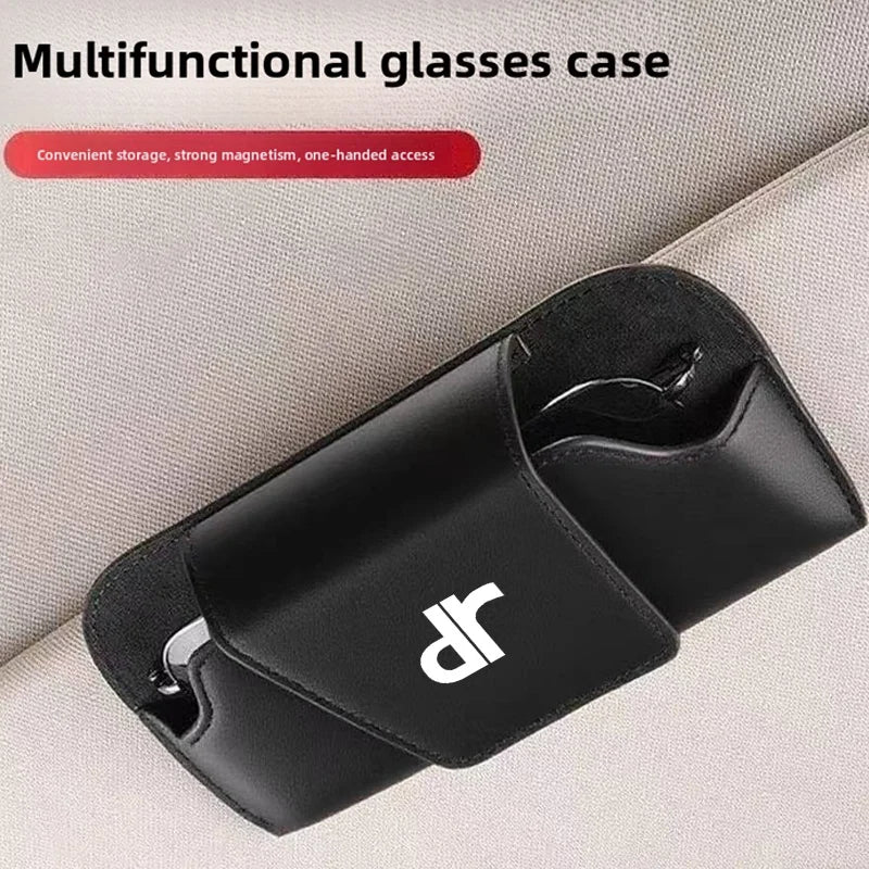 Car Sun Visor Leather Auto Sunglasses Clip Glasses Holder case Storage for DR Motors 1.0 EV 3.0 4.0 5.0 DR3 DR1 DR2 accessories