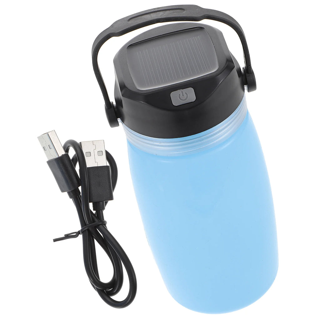 1Pc Solar Charging Kettle USB Powered Camping Kettle Lightweight Portable Water Boiling Cup for Outdoor Travel Hiking Emergency