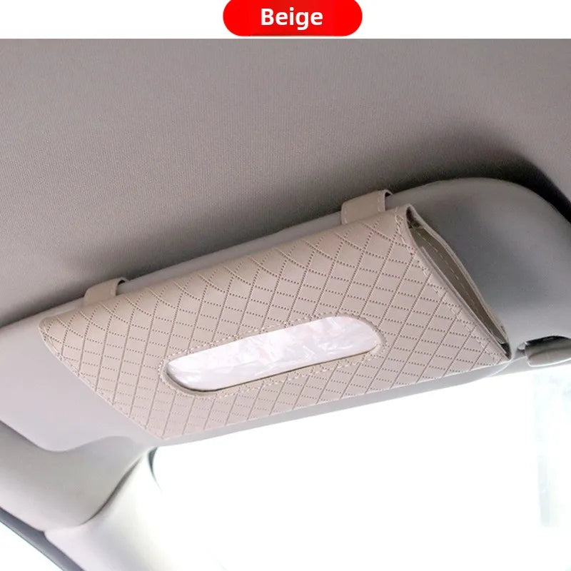 Car leather tissue storage box Car sunshade tissue bag Car tissue pumping box Car interior supplies