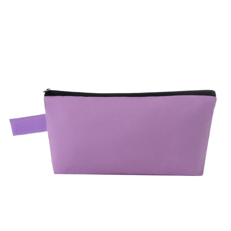 10/20Pcs Custom Logo Colored Canvas Pencil Case with Zipper Handheld Makeup Bag DIY Stationery&Cosmetic Storage Organizer Pouch
