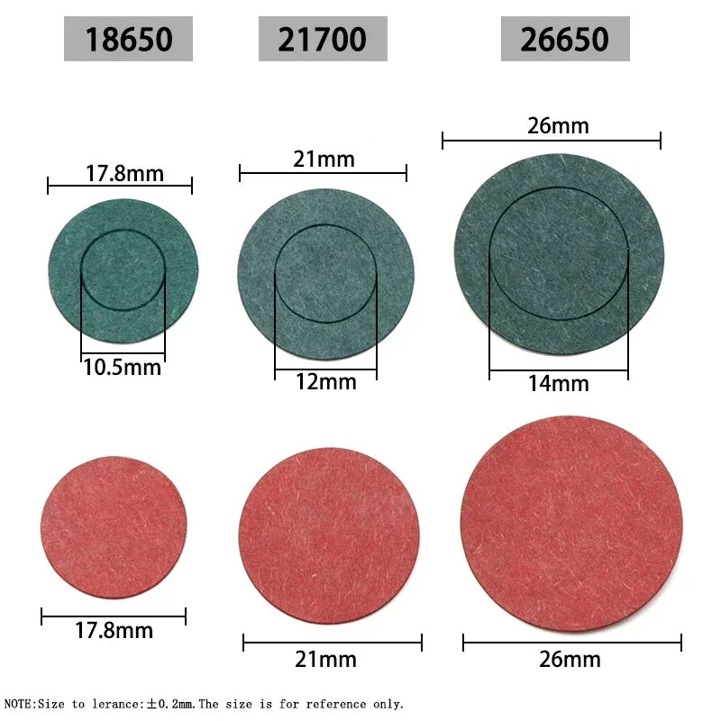 50~5000pcs Insulation Gasket 18650 21700 26650 Battery Pack Cell Adhesive Barley Paper with Glue Fish Electrode Insulated Pads