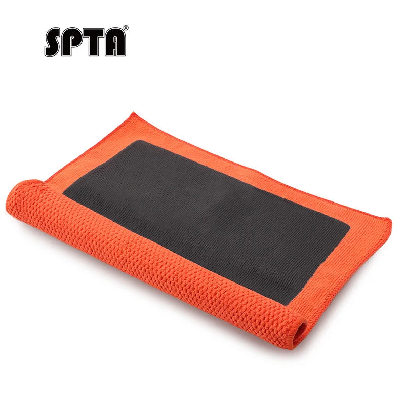 SPTA 1Pc Orange Clay Bar Towel Auto Detailing Cloth Microfiber Car Wash Mitt Clay 30cm*30cm