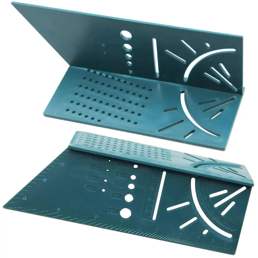 Green Angle Ruler Three-dimensional Oblique Cutting Woodwork Measuring Ruler 45/90 ° Line Crossing Ruler Fixed Gauge Tool