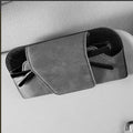 Car Glasses Case Auto Sun Visor Suede Glasses Holder Sunglasses Clip Card Ticket Holder Universal Interior Accessories