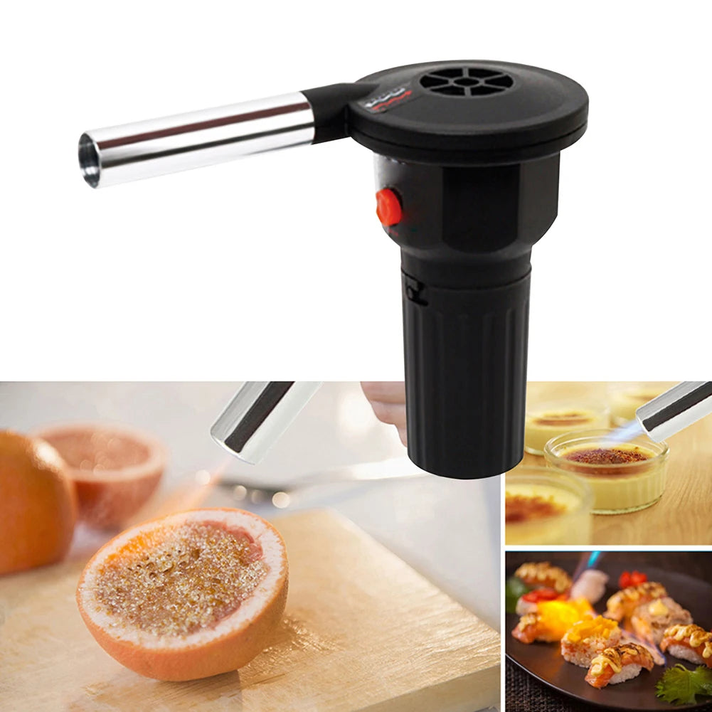 BBQ Fan Air Blower Handheld Outdoor Fan Air Blower Grill Accessories Aluminum Alloy Kitchen Tool for Picnic Camping Cooking