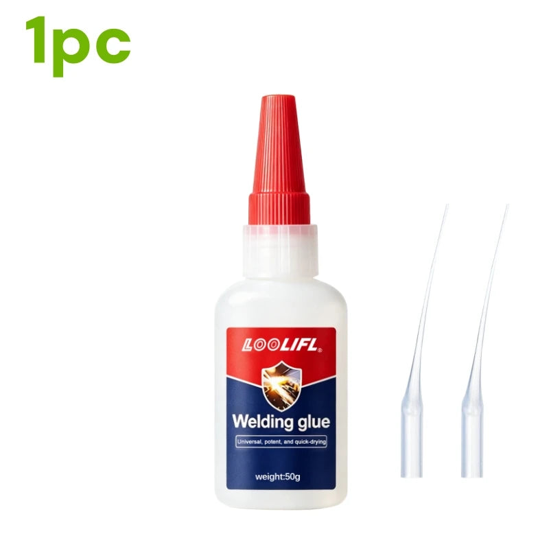 50g Waterproof Heat Resistant Metal Super Glue Anti-Clog Cap Instant Adhesive For Steel Zinc Aluminum DIY Metal Repair