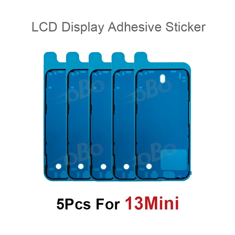 5Pcs LCD Display Adhesive Waterproof Seal Sticker for iPhone 12 13 Mini XS 11 Pro Max X XR Front Side Seal Tape Glue Repair