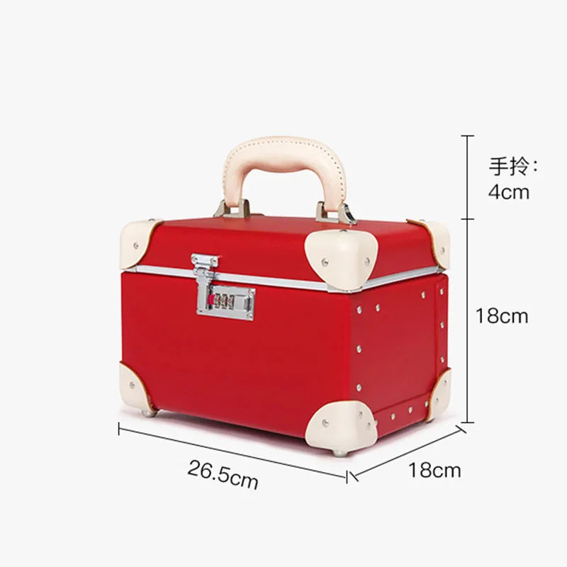 Luxury Women's Makeup Suitcase Travel Valise Voyage Hand Large Capacity Cosmetics Storage Organizer Box Hand Sewing Beauty Case
