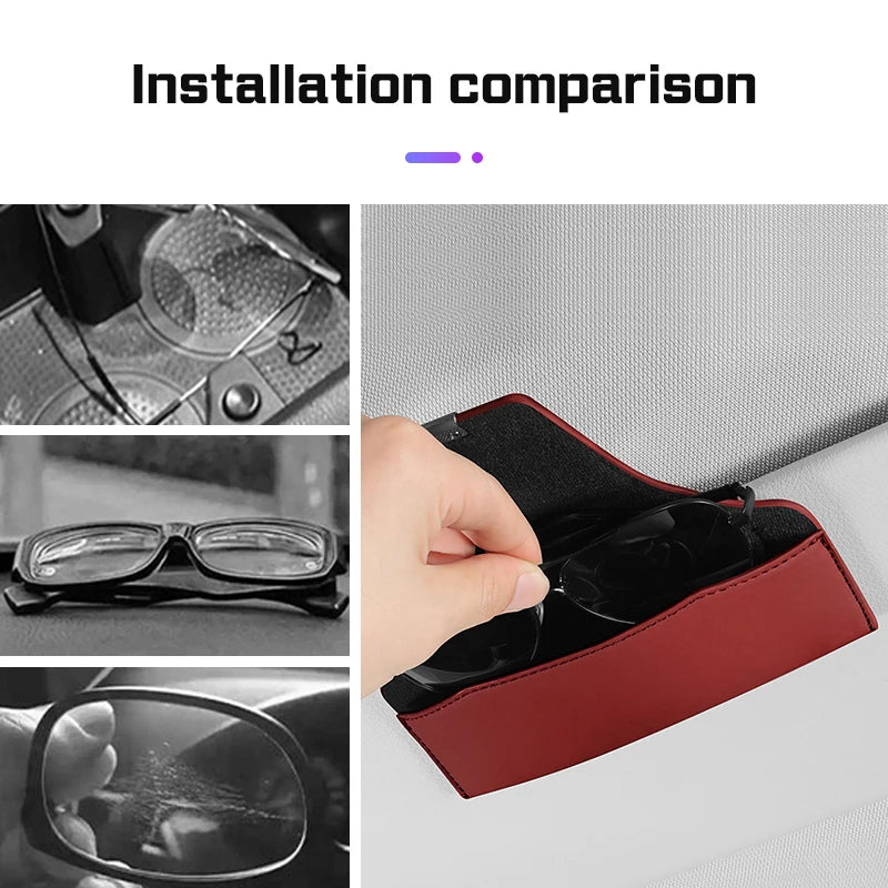 Sunglasses Box Magnetic Leather Car Visor Glasses Case For ZEEKR 001 007 009 X MIX 7X 9X M-Vision Glasses Case Car Accessories