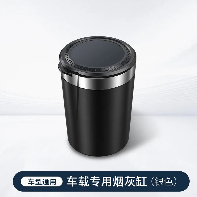 Car accessories - Car ashtray with lid, multi-functional, LED lighting, vehicle portable, one-key opening, personalized