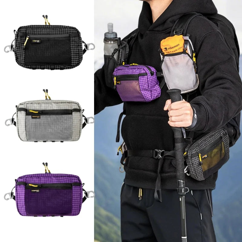 Dyneema Tactical UHMWPE Fanny Pack Waterproof UltraLight 1.1L Multi Pocket for Cycling Running Hiking Camping Outdoor Sports