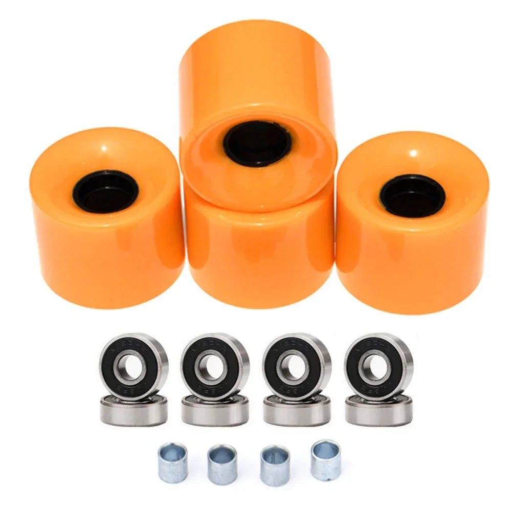 60x45mm 4Pcs Skateboard Wheels 78A PU with ABEC9 Bearings and Spacers Set for Longboards Cruisers and Street Skateboards