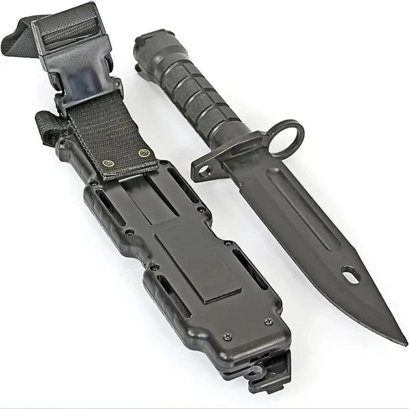 Rubber Knife Training with Sheath, Fake Plastic , Flexible and Soft Fixed Blade Suitable for Props, Halloween Martial Arts