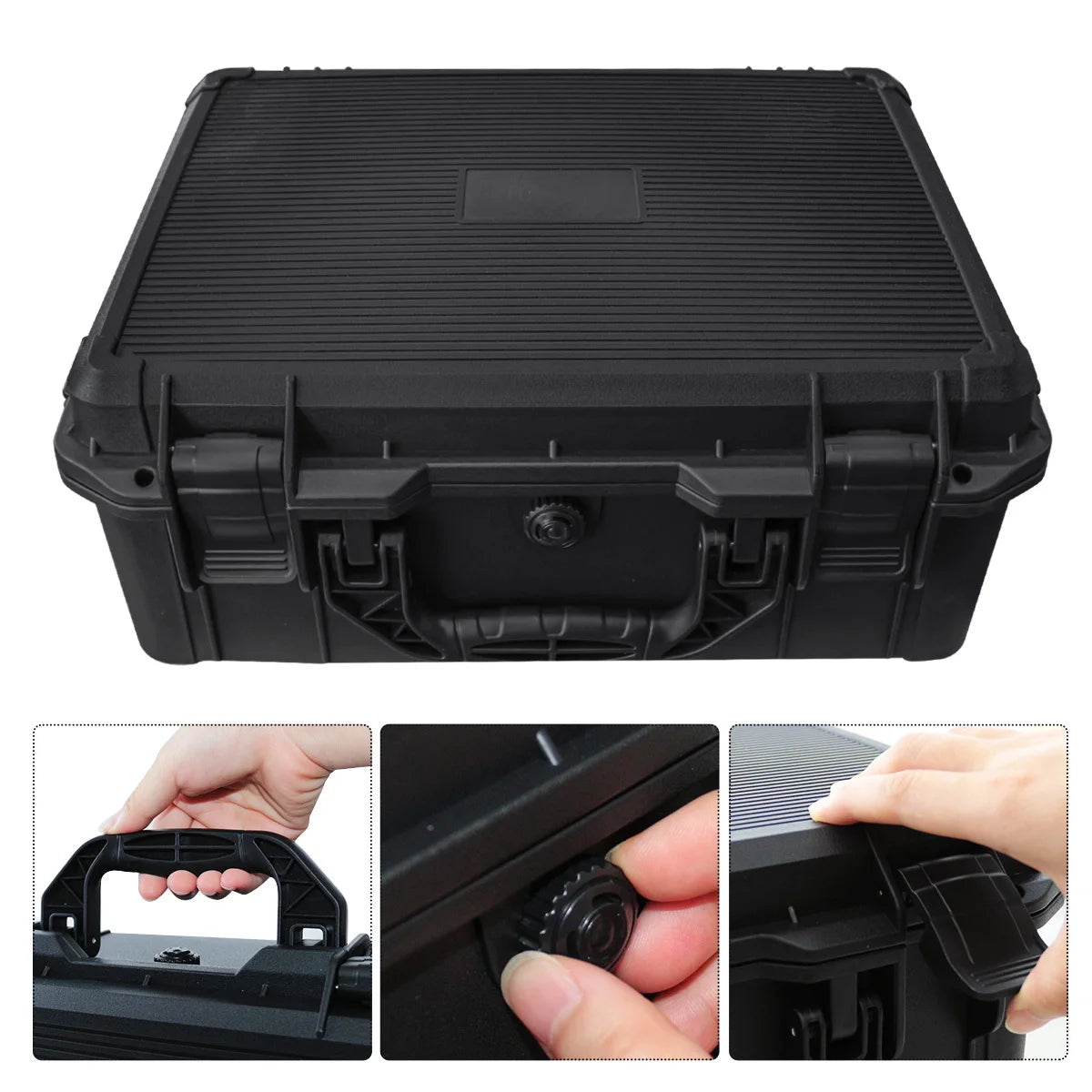 1pc Universal Portable Plastic Tool Box With Foam Insert Waterproof&Shockproof Hard Carrying Case With Pre-cut Sponge Organizer