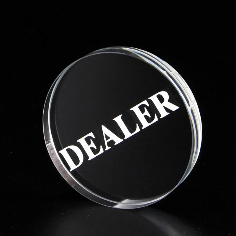 1 Clear Crystal DEALER Size 58*10mm/2.28*0.39in Dealer Texas Game Accessories Board Game Entertainment