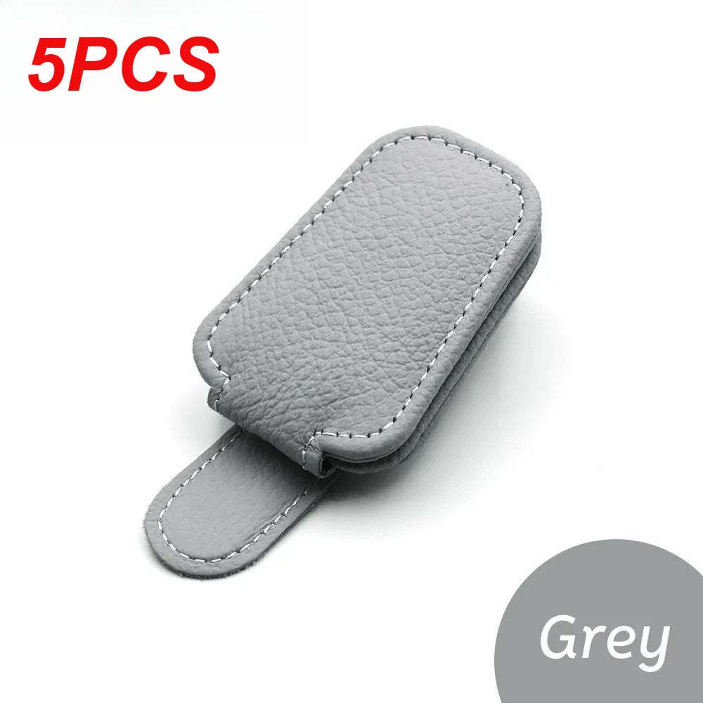 Sunglass Holder for Car Visor Sunglasses Clip Magnetic Leather Glasses Eyeglass Holder Truck Interior Car Accessories Black/1PCS