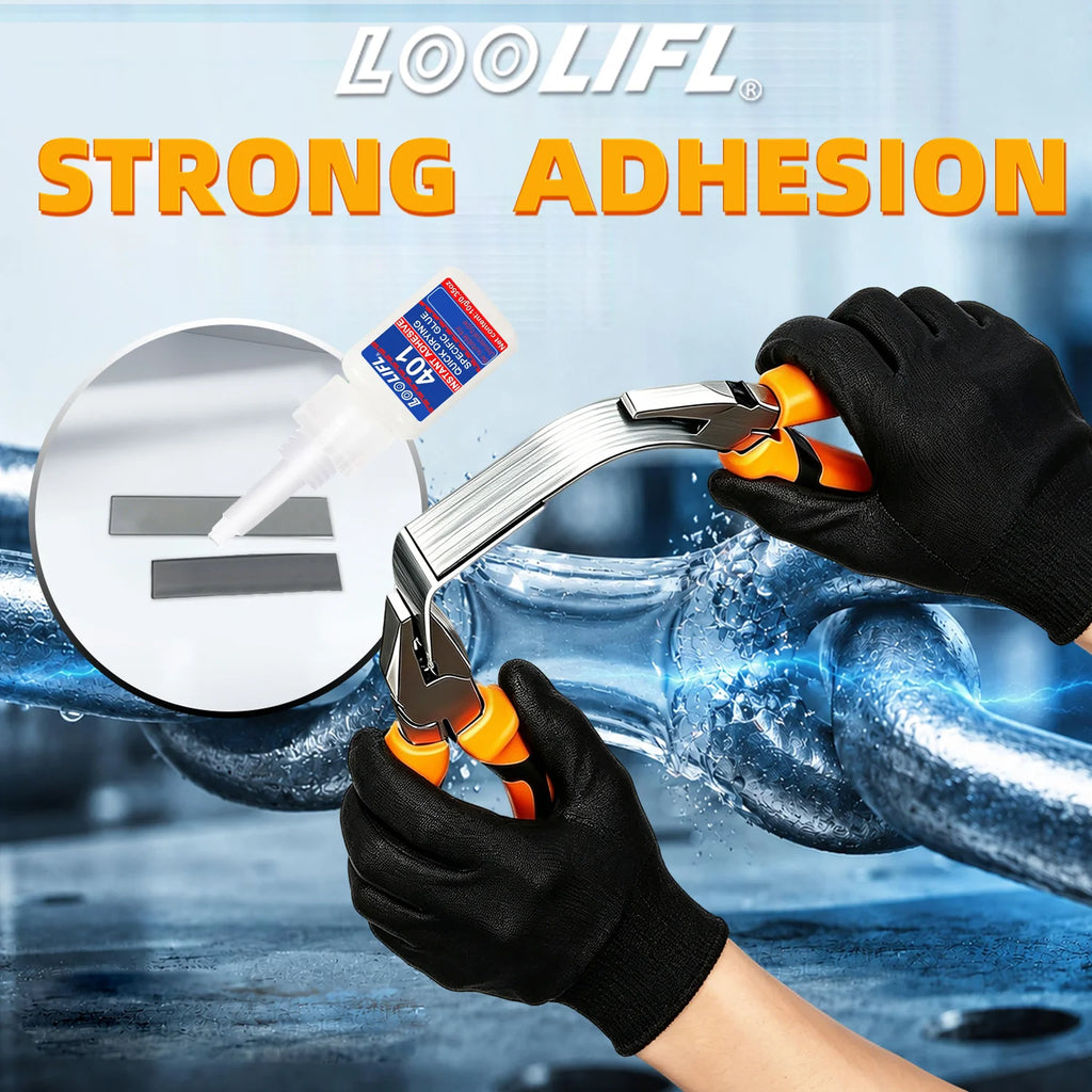 New LOOLIFL Super Glue Instant Strong Bond Adhesive Clear Fast Curing For Metal Plastic Wood Glass Ceramic Rubber Leather Repair