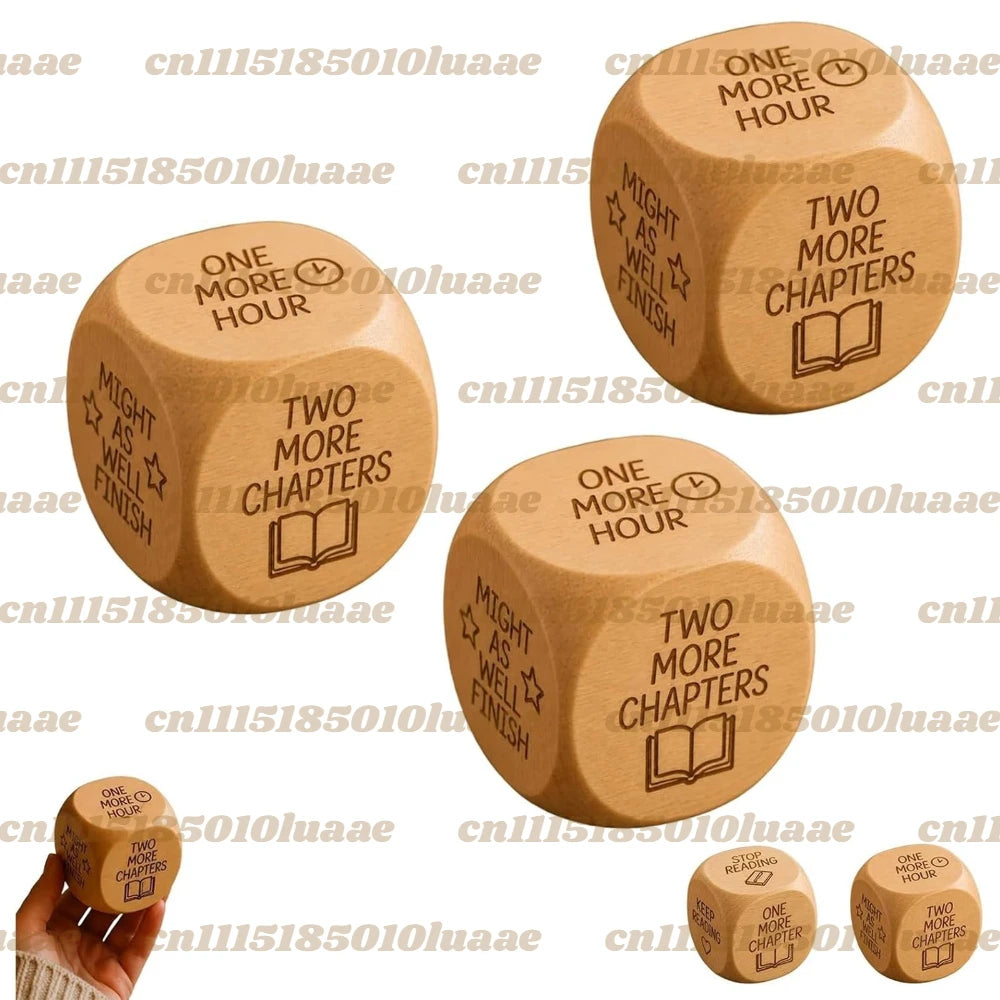 2PCS Wooden Reading Decision Dice,Wooden Reading Decision Dice Book Lover Gifts,Fun Bookish Desk Decor,Funny Gift