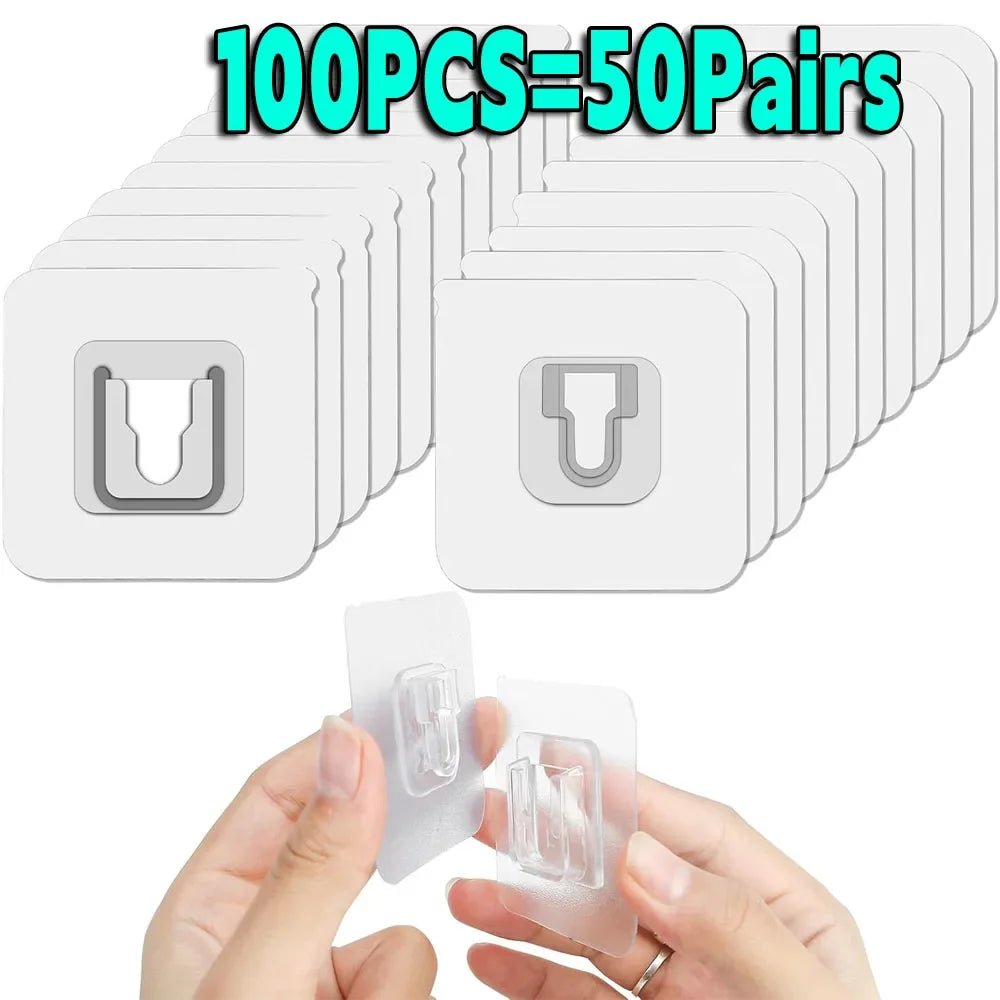Double Sided Adhesive Hooks Wall Hooks for Hanging,Self Adhesive Hooks for Bathroom Kitchen Office Hanging