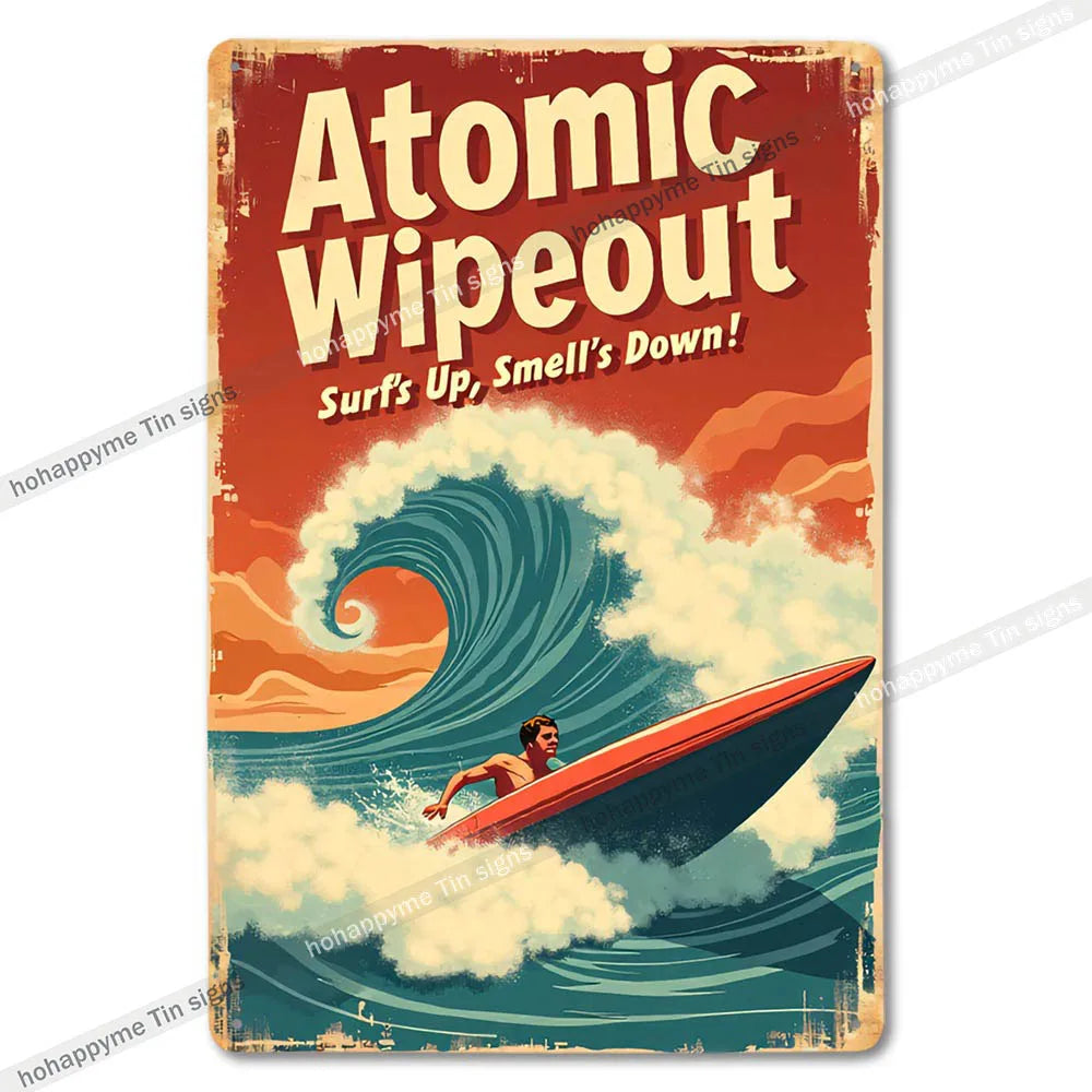 Retro Metal Tin Bathroom Signs Wall Decor for Home Restroom Vintage Toilet Humor Art Unique Gift Ideas