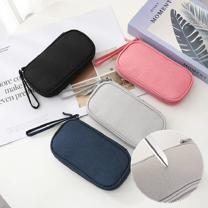 1 New Data Cable storage Bag Travel Storage Bag Portable Waterproof Double-layer Storage Bag Wire Storage Box