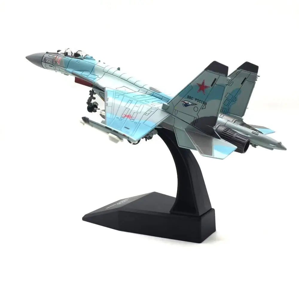 Metal Alloy Russian SU-35 Fighter 1/100 Scale Simulation Model Aircraft Replica Model Collectible Miniature Toy Plane Model Toy