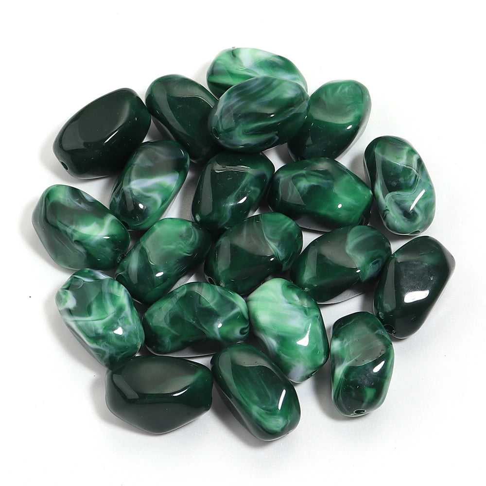 20pcs 12x21mm Irregularity Acrylic Beads Spacer Loose Beads For Jewelry Making DIY Bracelet Earrings Accessories