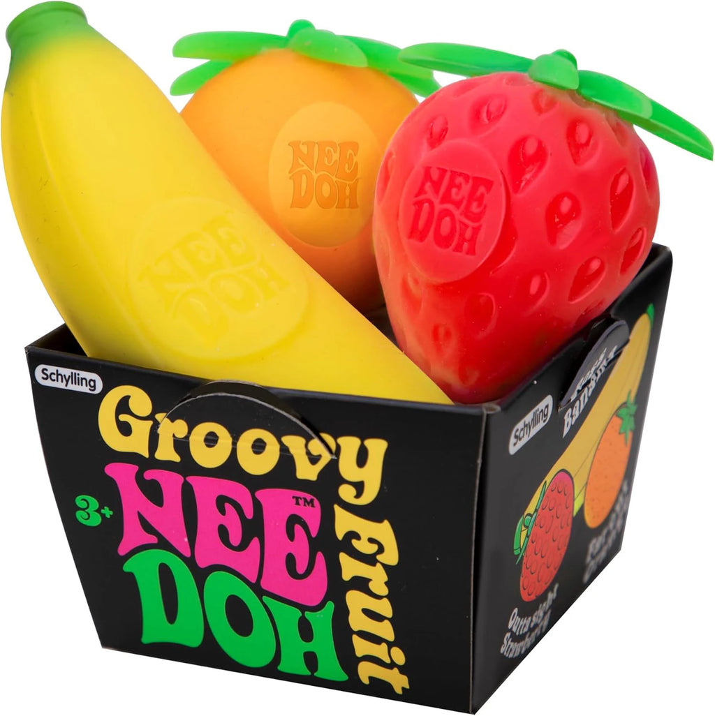 New Fruit  NeeDoh Squishy Toy Simulated Strawberry Bananab Orange Fidget Sensory Toy Stress Relief Anti-Anxiety TPR Toy