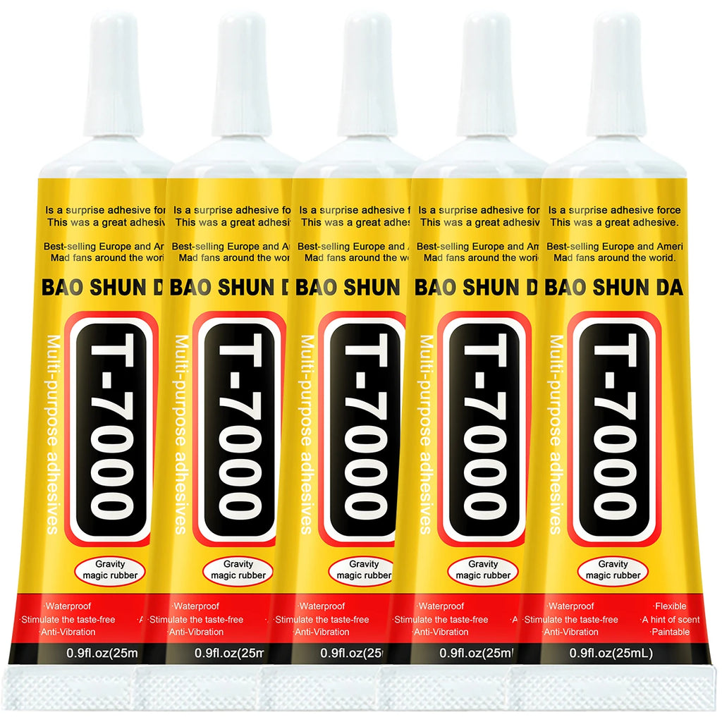T7000 Black Glue for Mobile Screen Repair, Waterproof Glue for Craft Jewelry, Super Strong Liquid Adhesives, Multi-Purpose Glue for Diy, T-7000 Black Liquid Tool, Super Glue